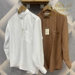 پیراهن آستین بلند مردانه FORTIUS دکمه دار 100 درصد کتان ترک BO-FRT-LSCTN-001